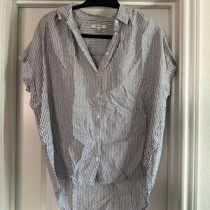 Madewell Blue Striped Short Sleeve Women's Top
